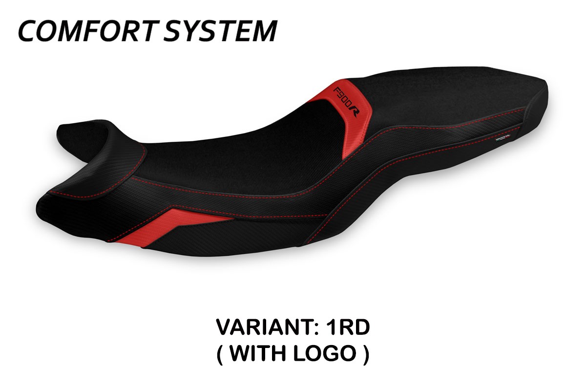 Saddle covering Almaty Comfort System red with logo BMW F900R 2019-2023