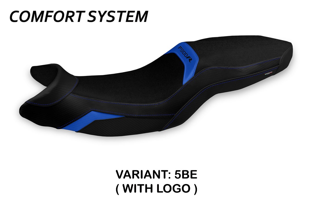 Saddle covering Almaty Comfort System blue with logo BMW F900R 2019-2023