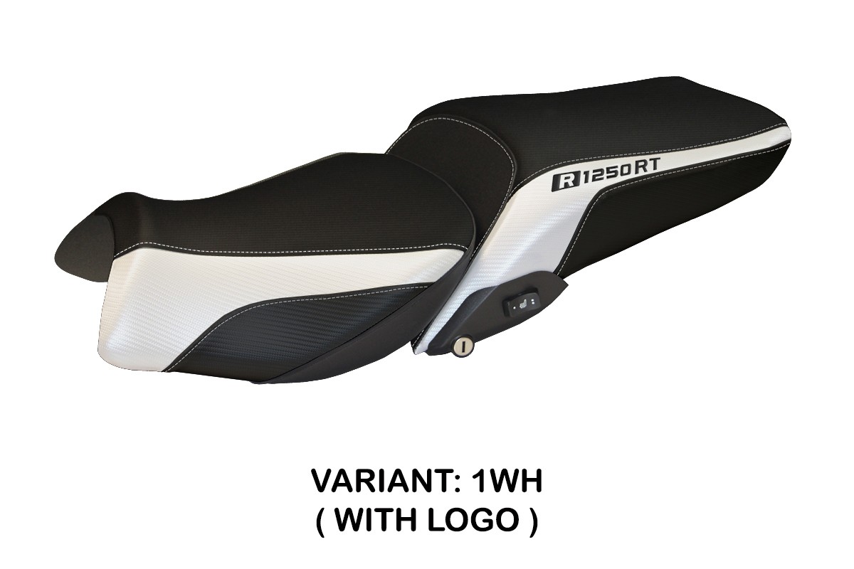 Saddle covering Alghero1 Standard white with logo BMW R1250RT 2019-2023