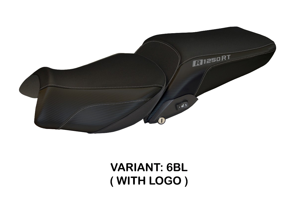 Saddle covering Alghero1 Standard black with logo BMW R1250RT 2019-2023