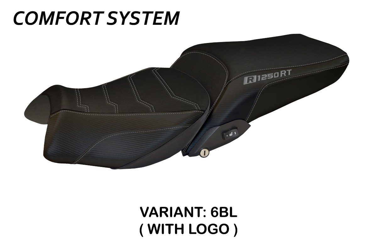 Saddle covering Alghero1 Comfort System black with logo BMW R1250RT 2019-2023