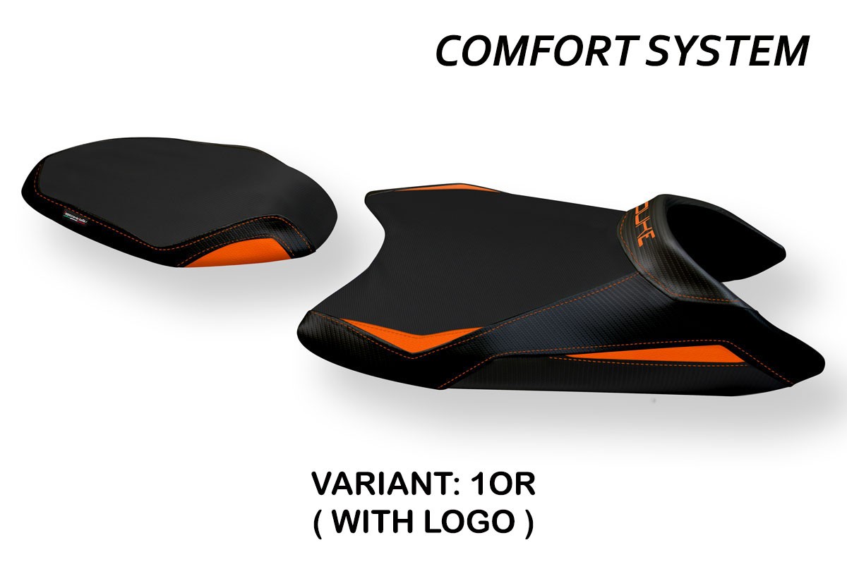 Rivestimento sella Alberti Comfort System arancio con logo KTM 890 Duke 2021-2023