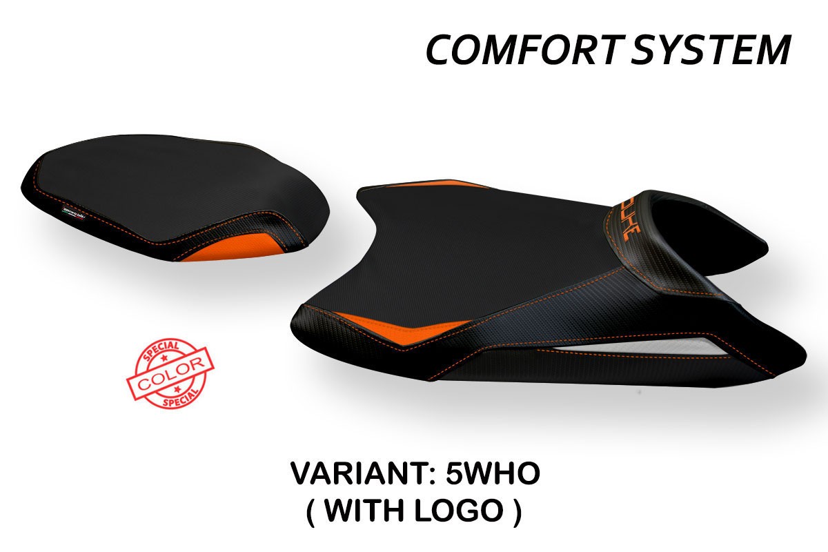 Saddle covering Alberti Comfort System white-orange with logo KTM 890 Duke 2021-2023