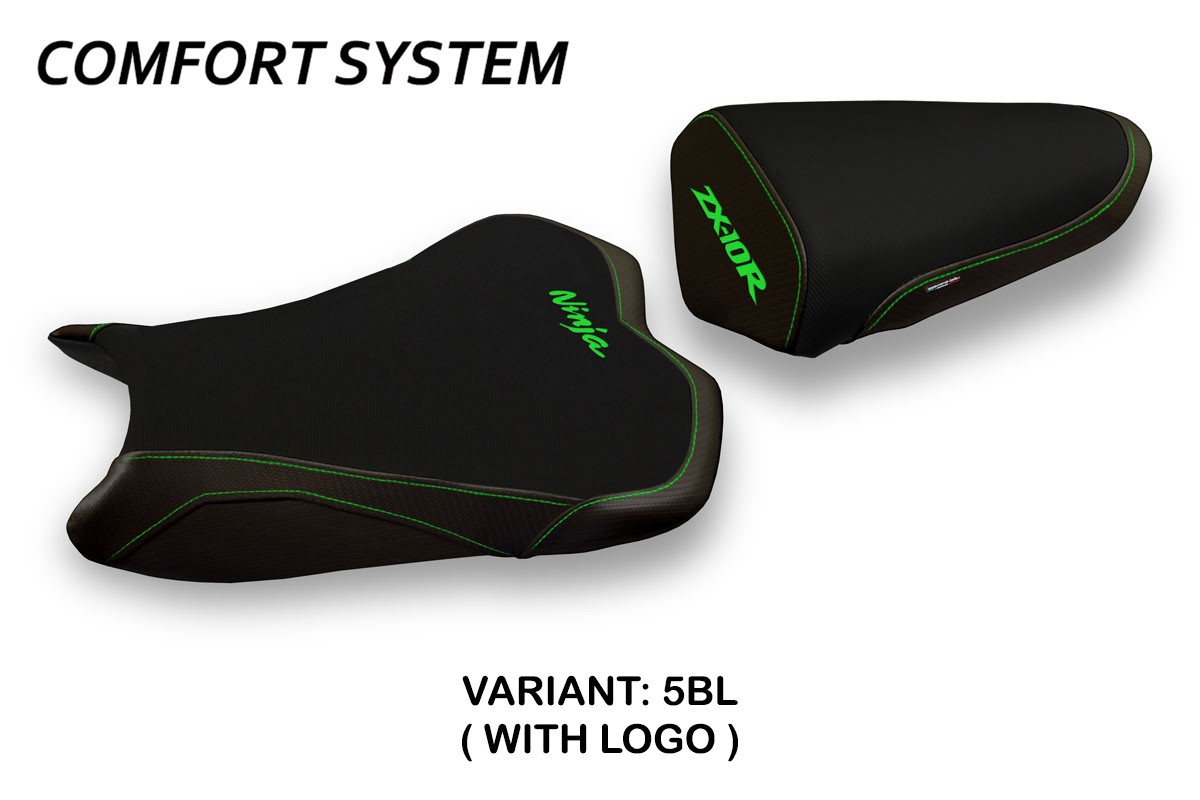 Saddle covering Agra2 Comfort System black with logo Kawasaki Ninja ZX10R 2008-2010