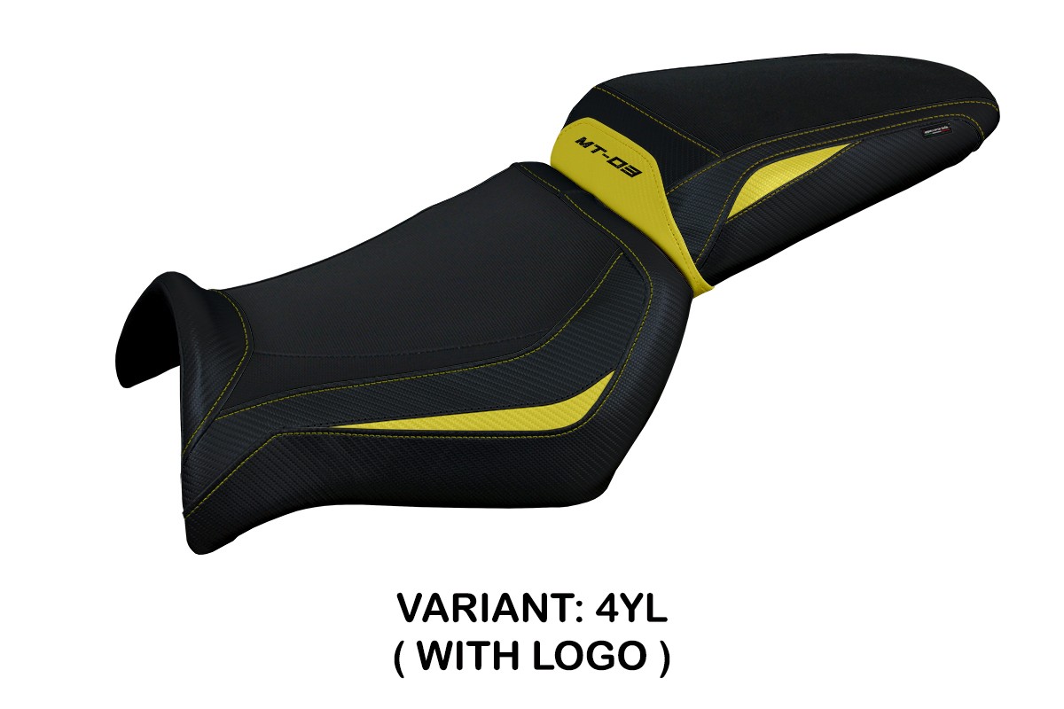 Saddle covering Algar Standard yellow with logo Yamaha MT03 2006-2014