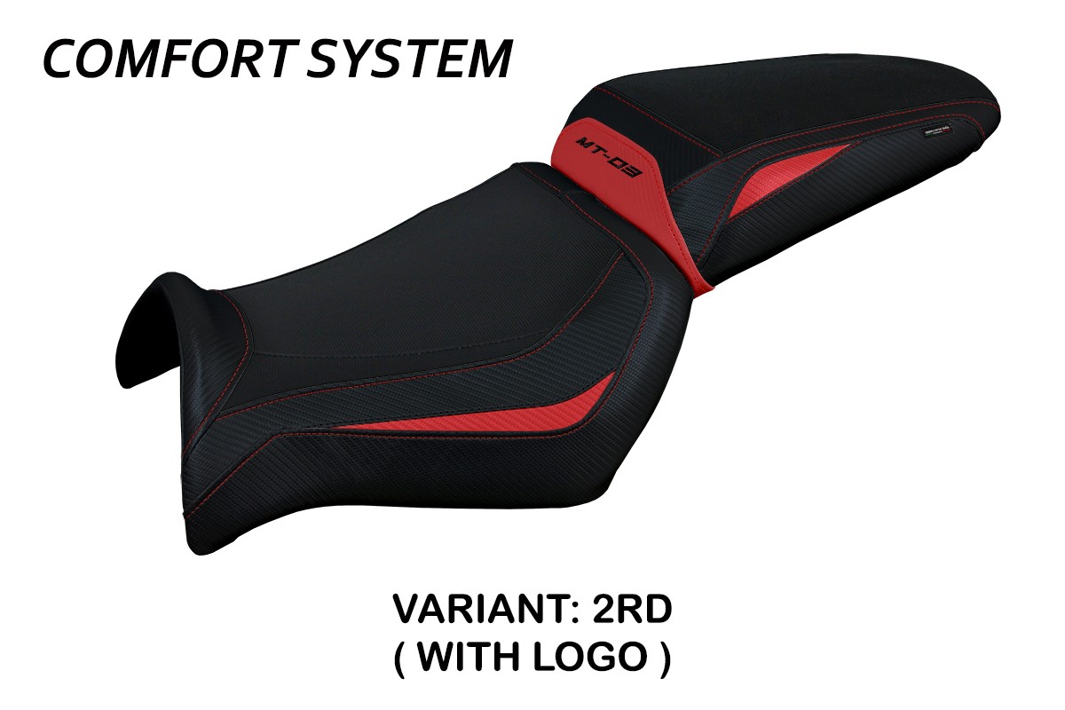 Saddle covering Algar Comfort System red with logo Yamaha MT03 2006-2014