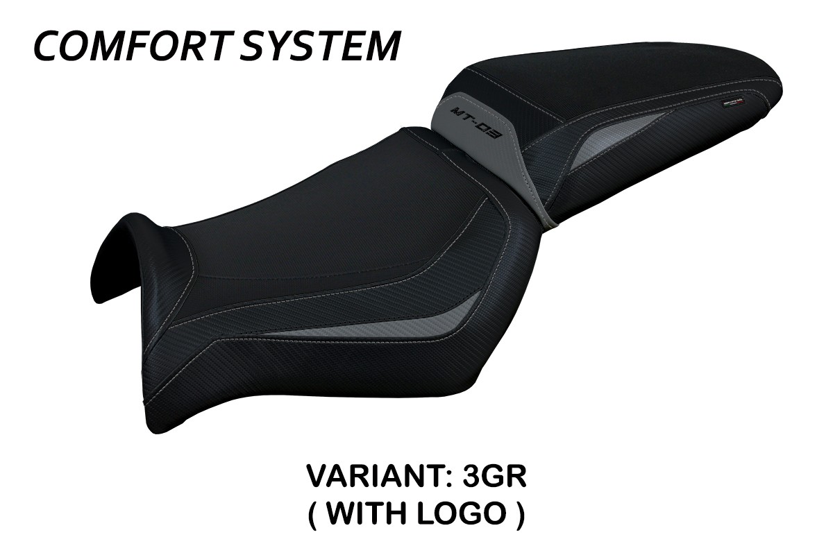 Saddle covering Algar Comfort System grey with logo Yamaha MT03 2006-2014