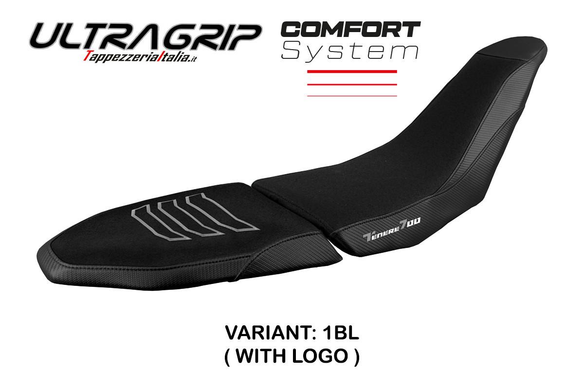 Saddle covering Akita Comfort black with logo Yamaha Tenere 700 RAID 2022-2023 (Saddle doppia)