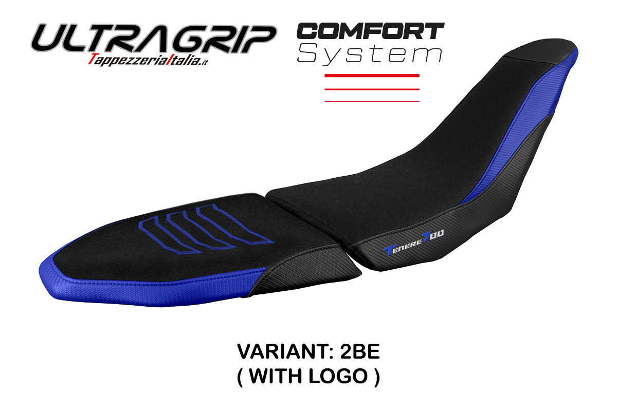 Saddle covering Akita Comfort System blue with logo Yamaha Tenere 700 RAID 2022-2023 (Saddle doppia)