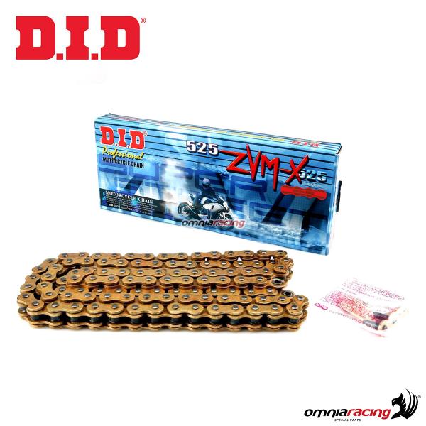 DID 525 ZVMX G&G Chain, 120 links, 525 size gold color