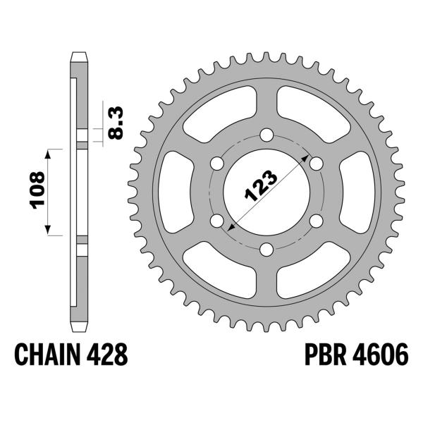 PBR Steel rear sprocket Z60 teeth 428 size Aprilia RS125 2017-2020