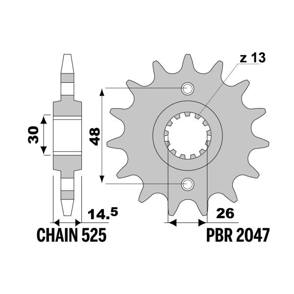 PBR front sprocket Z15 teeth 525 size Honda CB750 Night Hawk 1991-2000