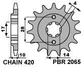 Front sprocket PBR size 420, 12 teeth for GAS-GAS 50 ROKIE 2000>2006