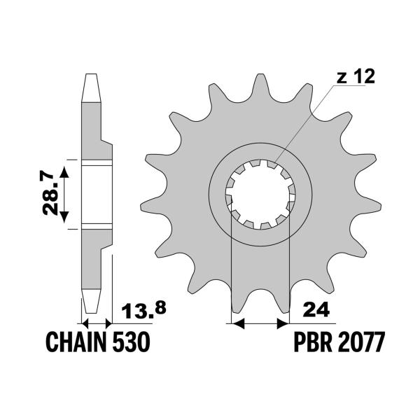 PBR front sprocket Z17 teeth 530 size Kawasaki GPZ1100 1995-1999