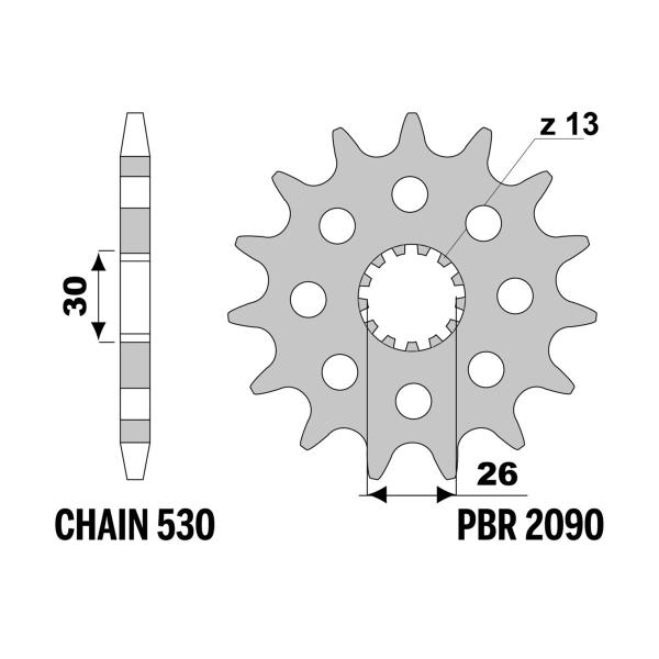 PBR front sprocket Z19 teeth 530 size Triumph Thunderbird 750 1995