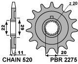 Front sprocket PBR size 520, 14 teeth for Sherco SE510 5.1i-F 2009>2012