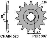 Front Sprocket Pbr Size 520 Code 307 Z15 Teeth - 307 15 18NC