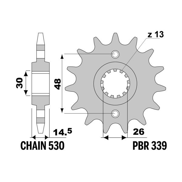 PBR front sprocket Z17 teeth 530 size Honda VF750F RC15 1983-1986