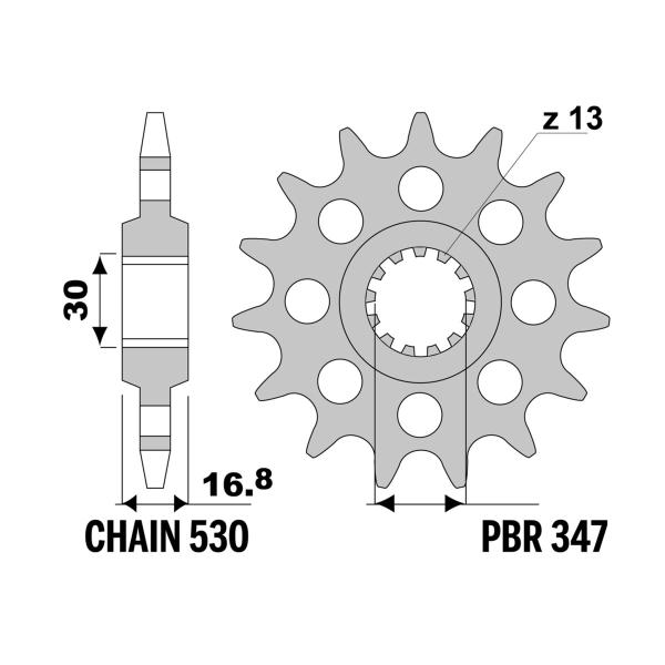 PBR front sprocket Z16 teeth 530 size Honda CBR1000RR 2004-2005