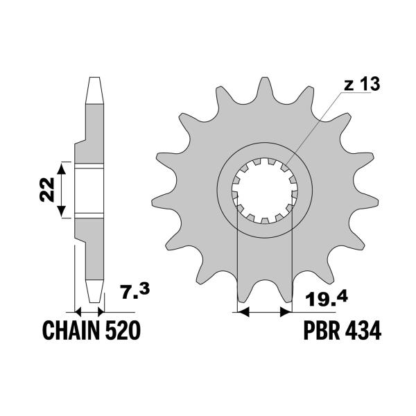 PBR front sprocket Z15 teeth 520 size Mash Black Seven 250 2017-2022