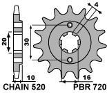 Front sprocket PBR size 520, 14 teeth for Cagiva PLANET 125 2000>2005